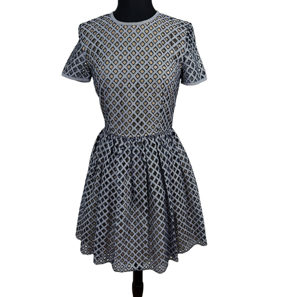 Michael Kors Italy Dress Size 6 Fit and Flare Mini Dress Blue Runway Couture